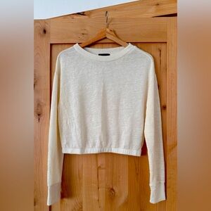 Sanctuary Crop Cream Lightweight Sweater